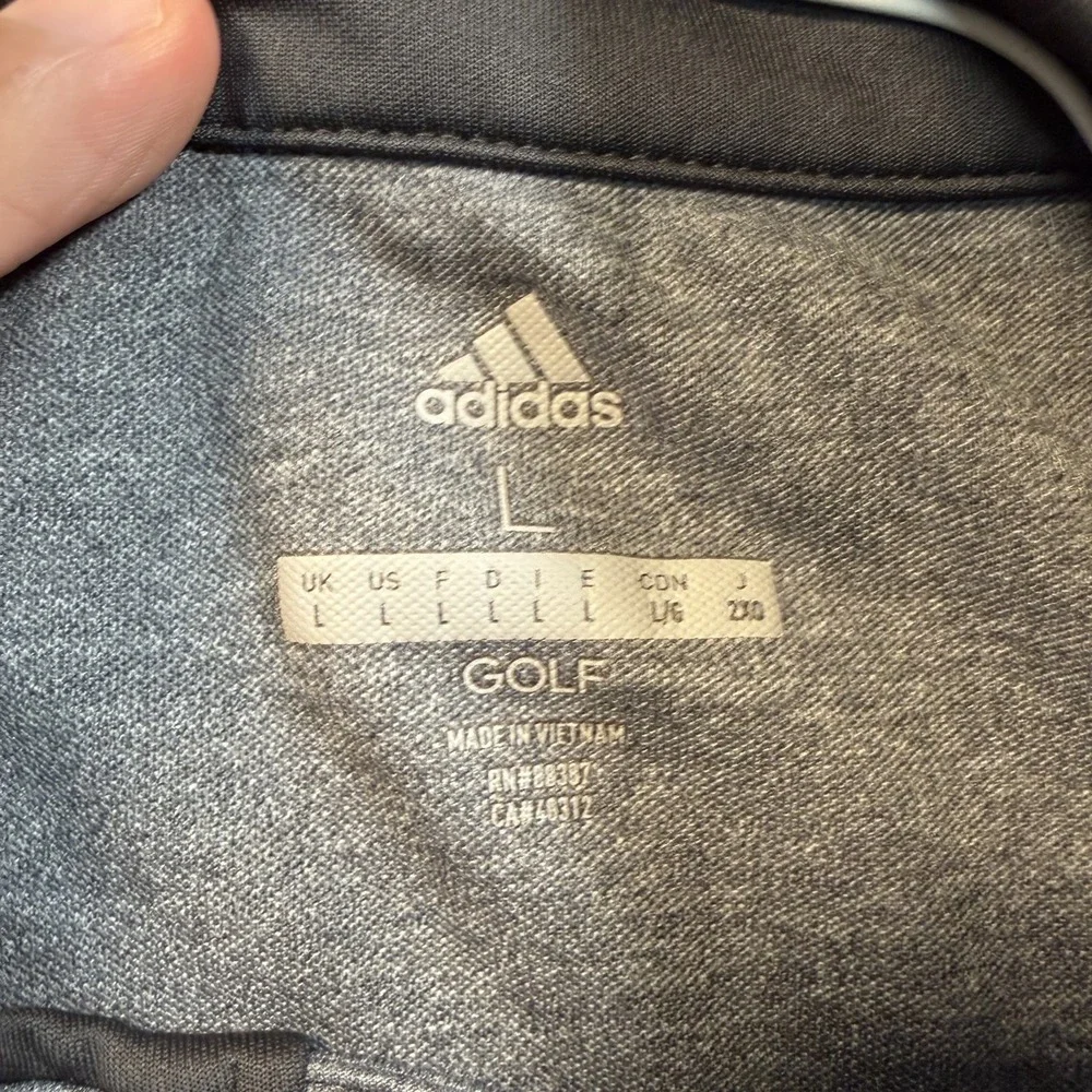 Adidas Golf Men's Size Large Gray Black Quarter Zip Pullover Long Sleeve Jacket